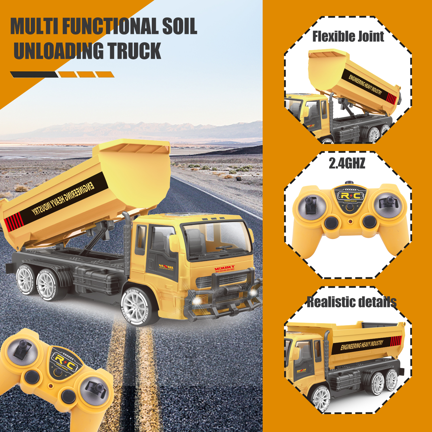 Remote-controlled Vehicle Toys, Dump Truck Toys, Kids Gifts